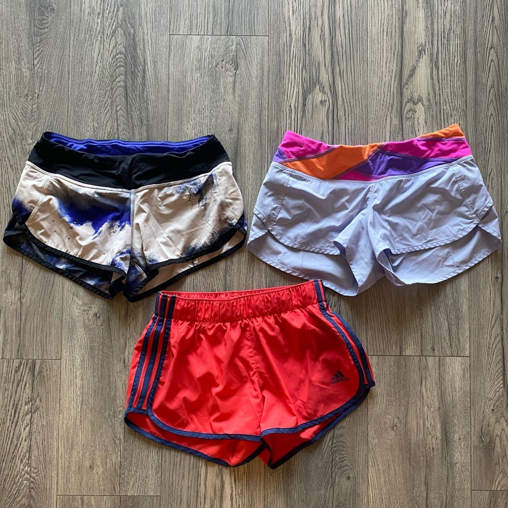 Lululemon and adidas running shorts bundle PURPLE IS SOLD!